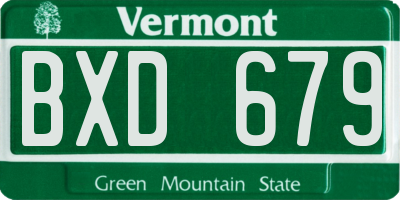 VT license plate BXD679