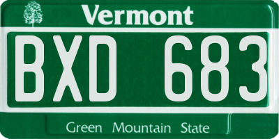 VT license plate BXD683