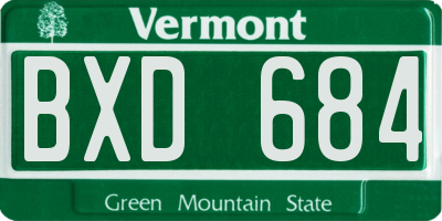 VT license plate BXD684