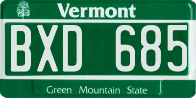 VT license plate BXD685