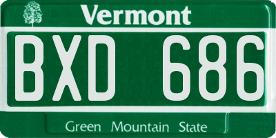 VT license plate BXD686