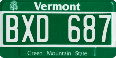 VT license plate BXD687