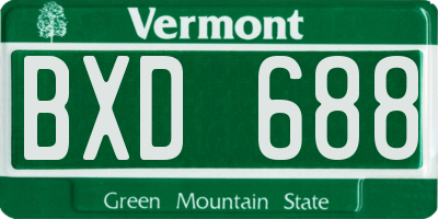 VT license plate BXD688