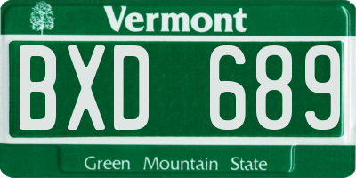 VT license plate BXD689