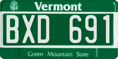 VT license plate BXD691