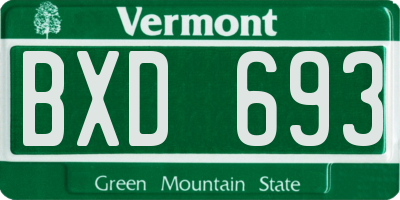 VT license plate BXD693