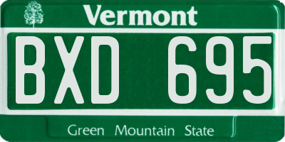 VT license plate BXD695