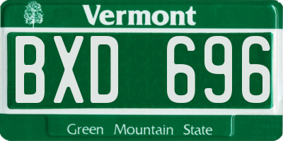VT license plate BXD696