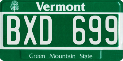 VT license plate BXD699