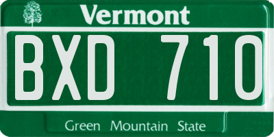 VT license plate BXD710