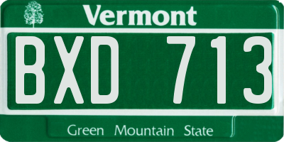 VT license plate BXD713