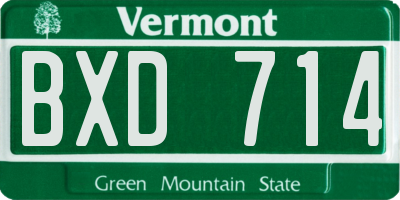 VT license plate BXD714
