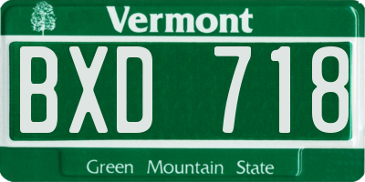 VT license plate BXD718