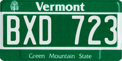 VT license plate BXD723