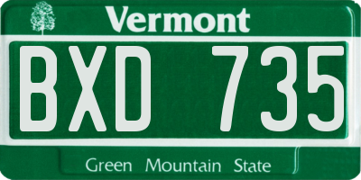 VT license plate BXD735