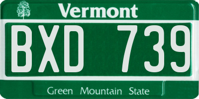 VT license plate BXD739