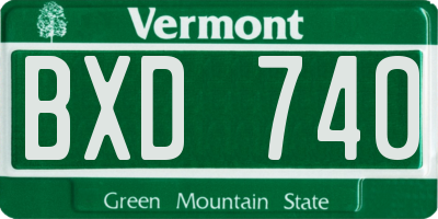 VT license plate BXD740