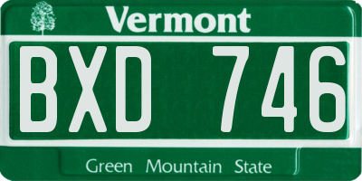 VT license plate BXD746