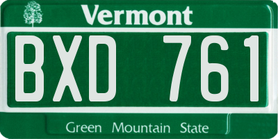 VT license plate BXD761