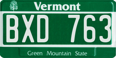 VT license plate BXD763