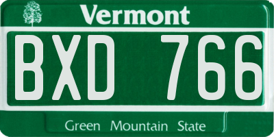 VT license plate BXD766