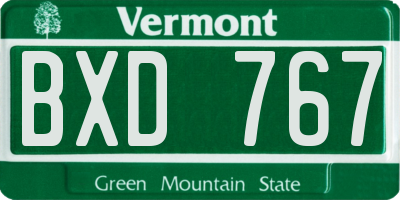 VT license plate BXD767