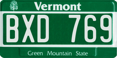 VT license plate BXD769
