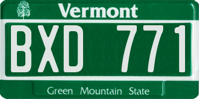 VT license plate BXD771