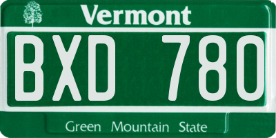 VT license plate BXD780