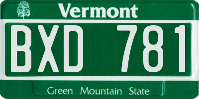 VT license plate BXD781