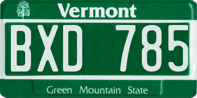 VT license plate BXD785