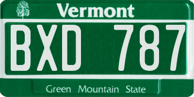 VT license plate BXD787