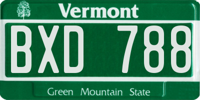 VT license plate BXD788