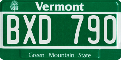 VT license plate BXD790