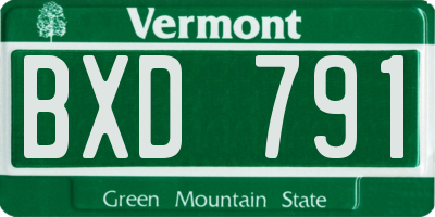 VT license plate BXD791