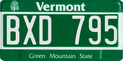 VT license plate BXD795