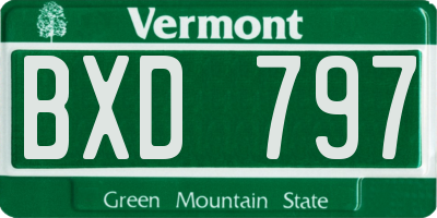 VT license plate BXD797