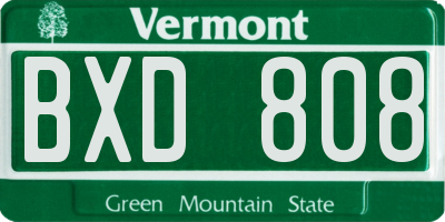 VT license plate BXD808
