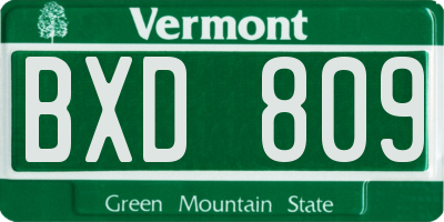 VT license plate BXD809