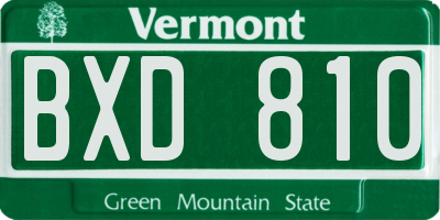VT license plate BXD810