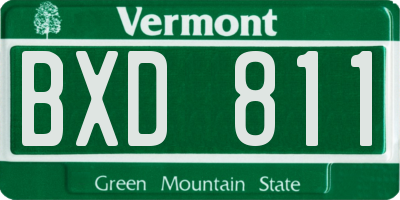 VT license plate BXD811