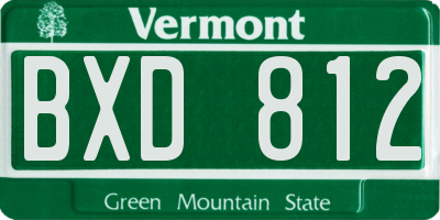 VT license plate BXD812