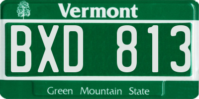 VT license plate BXD813