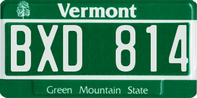 VT license plate BXD814