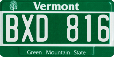 VT license plate BXD816
