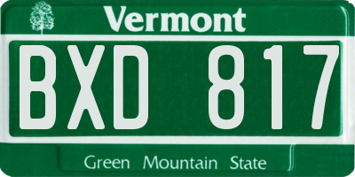 VT license plate BXD817