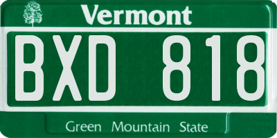 VT license plate BXD818