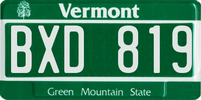 VT license plate BXD819