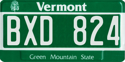 VT license plate BXD824