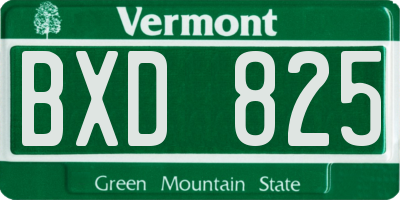 VT license plate BXD825